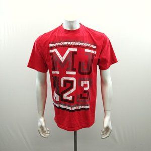 Michael Jordon #23 Iced Out  T shirt Men's Large Cotton Red Crew Neck Graphic Te